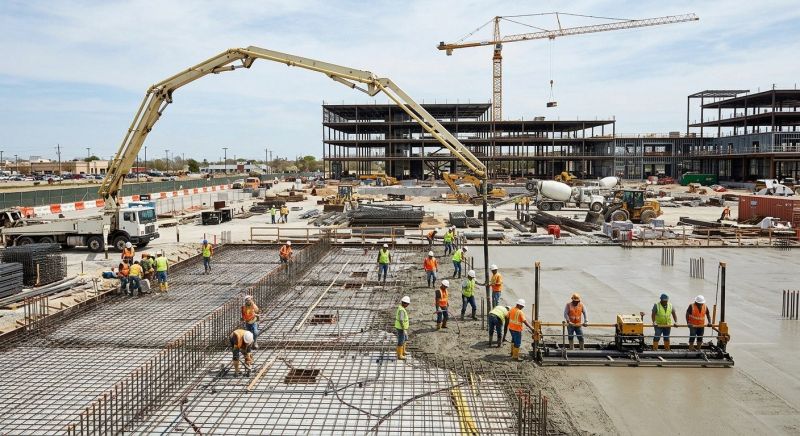 Commercial Slab Construction in Katy, TX