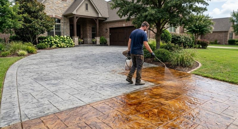 Concrete Driveway Refinishing in Dallas, TX