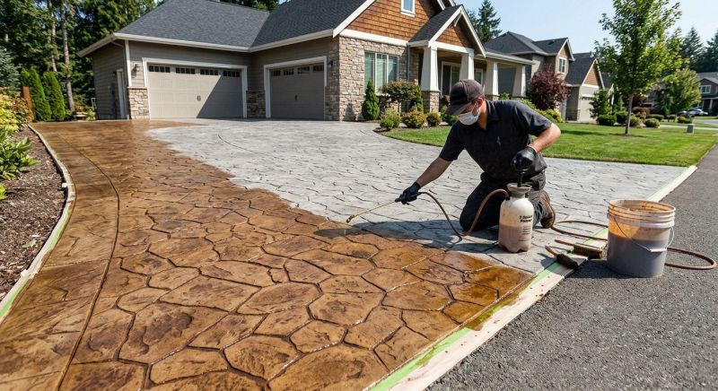 Concrete Driveway Staining in Corpus Christi, TX