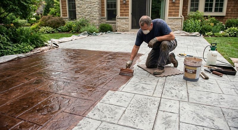 Concrete Patio Staining in Corpus Christi, TX