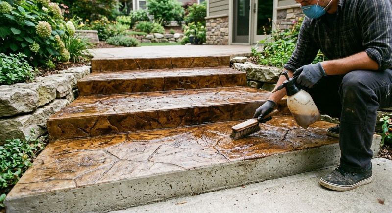 Stamped Concrete Staining in Dallas, TX